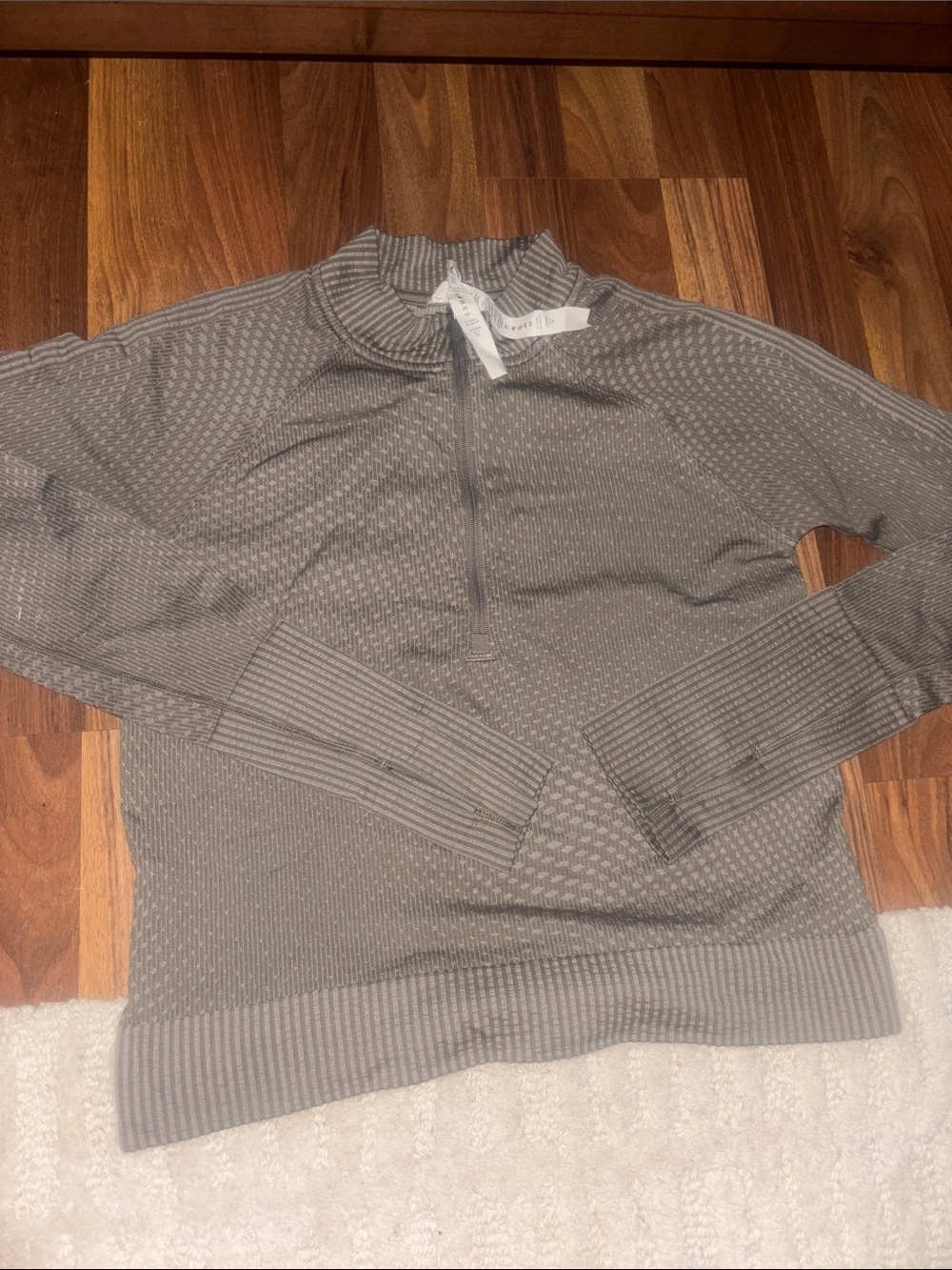 lululemon athletica green Gray Textured Half-Zip Pullover